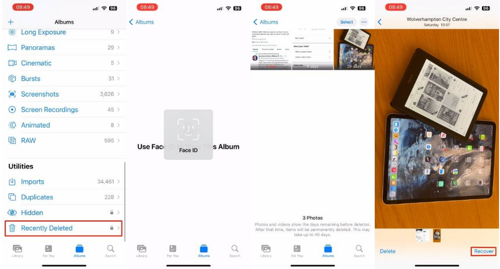合肥苹果14维修分享 iPhone14 上恢复已删除的照片 