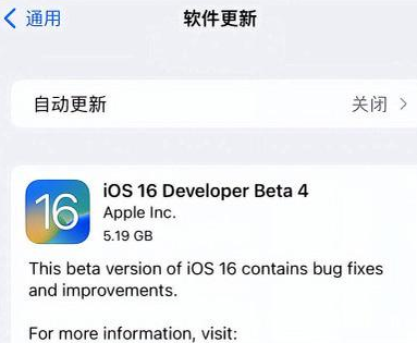 合肥苹果手机维修分享iOS16 Beta4 更新内容及升级建议 