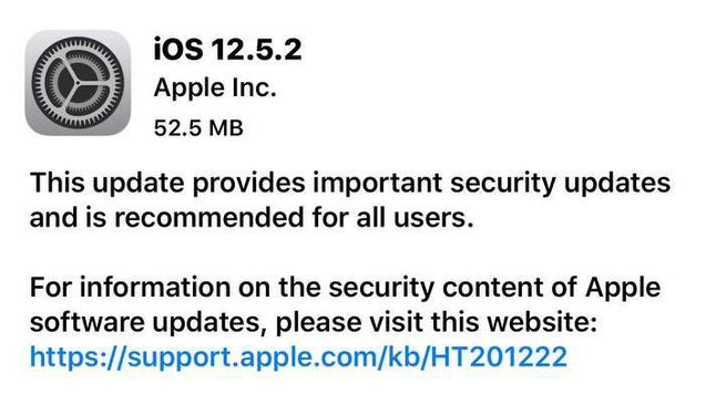 合肥苹果手机维修分享iOS12.5.2发布，建议所有老苹果用户安装 